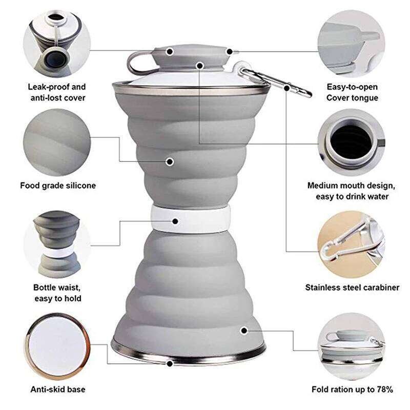 500ML Silicone Bottle Cup Foldable Leak Proof Portable Sports Water Bottles For Outdoor Travel Gym Hiking Reuseable Z260202