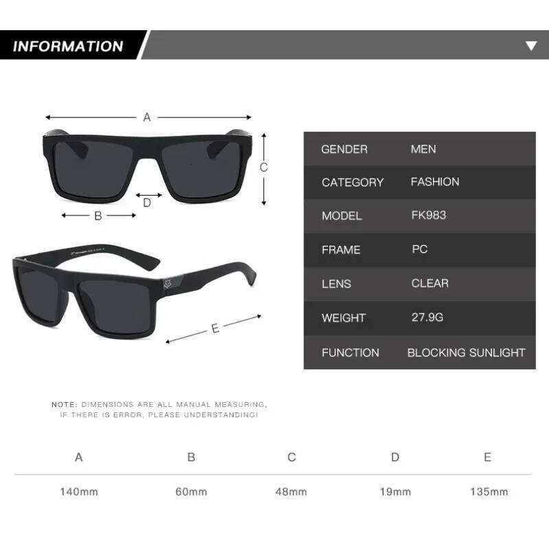 New Knight Brand Square Sunglasses Women Men High Quality Outdoor Riding Fishing Sun Glasses Retro Shades Uv400 H260202