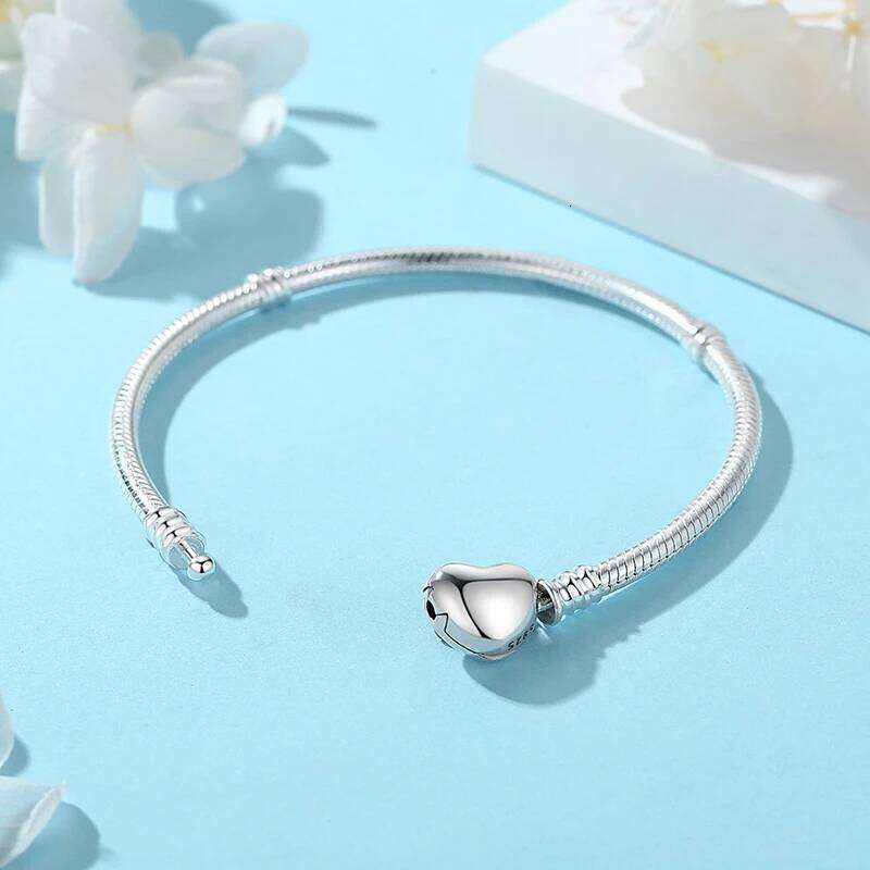 Original 925 Sterling Silver Love Heart Moon Flower Butterfly Pave CZ Bracelets For Women DIY Jewelry Party Gift H260202