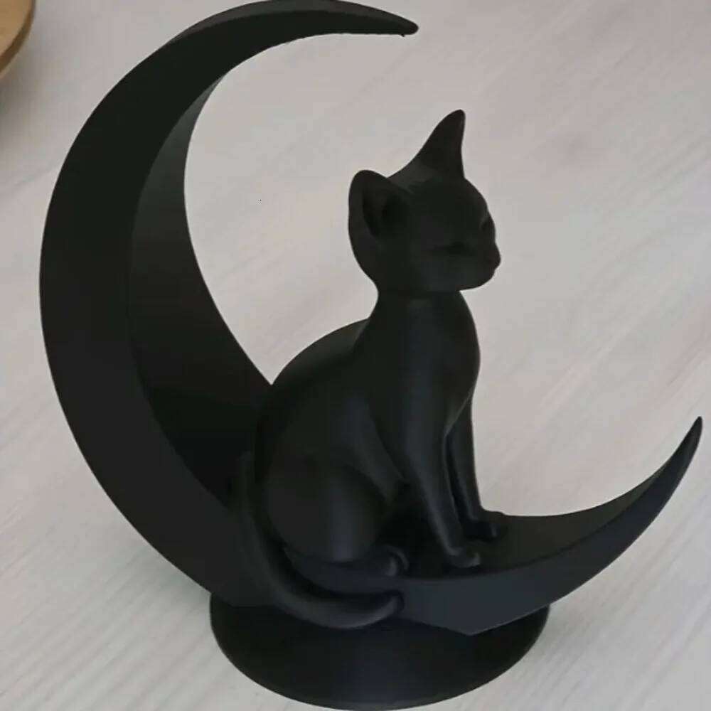 3D Printed Creative Toy Ornaments Moon Decorative Cute Cat Desktop Decoration Crafts Party Home Decor Y260202