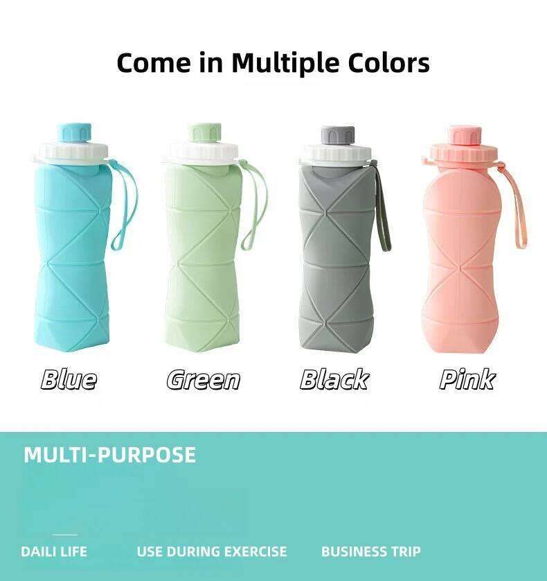 Silicone PP Foldable Water Bottle - Compact for Outdoor/Commute, Leak-Proof & Detachable Z260202