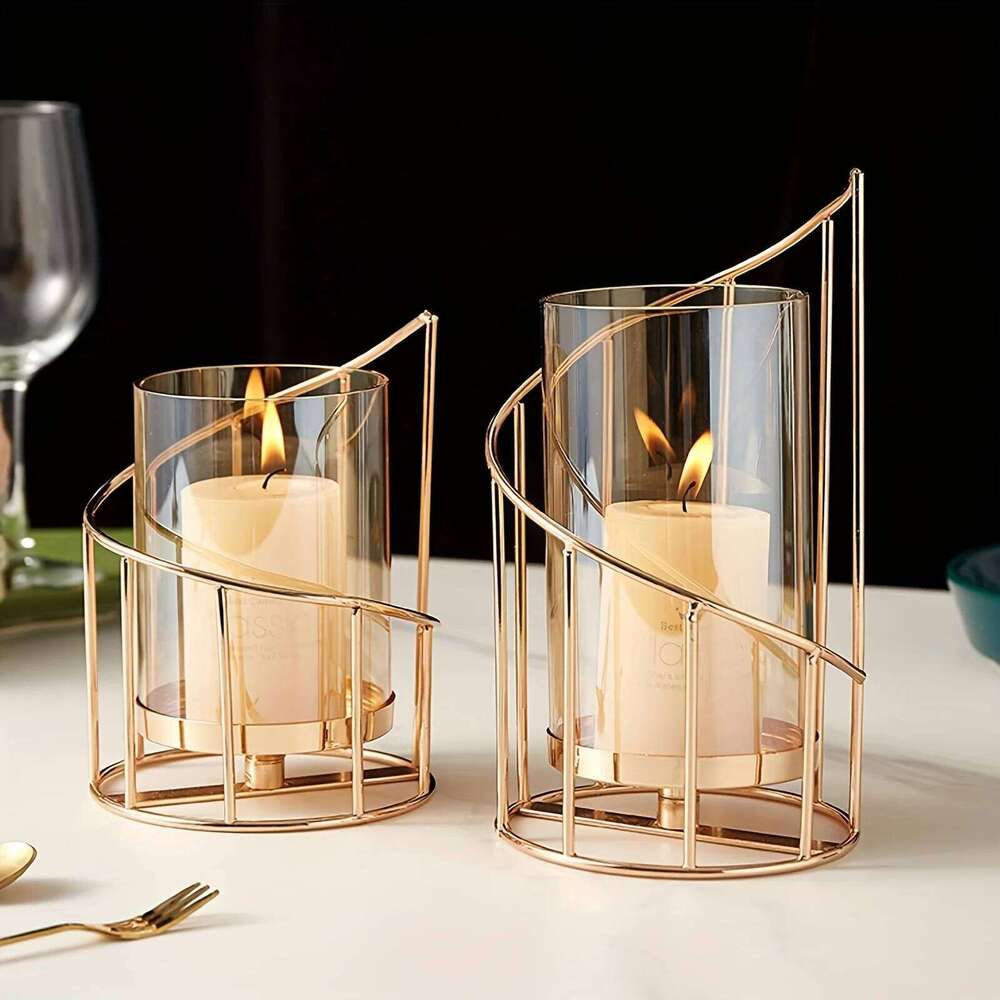 1Pcs Golden Metal Wire Candle Holder Home Decor and Table Centerpieces - Spiral Design for Tea Light Tree Candles Y260131