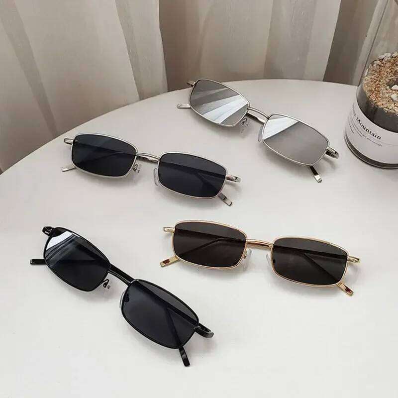 New Fashion Small Rectangle Sunglasses Men Women Vintage Square Driving Sun Glasses Luxury Brand Metal Frame Eyewear H260202