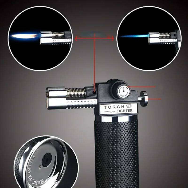 2025 New Windproof High Capacity BBQ Gas Lighter Torch Turbine Kitchen Cooking Spray Gun for Jewelry Metal Welding Men's Gift W260202