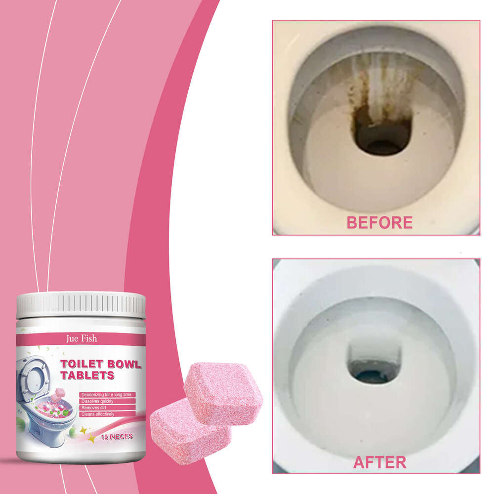 Jue-Fish Cleaning Effervescent Tablets Household Bathroom Deodorizing Descaling Stain Removal Toilet Cleaner S260202