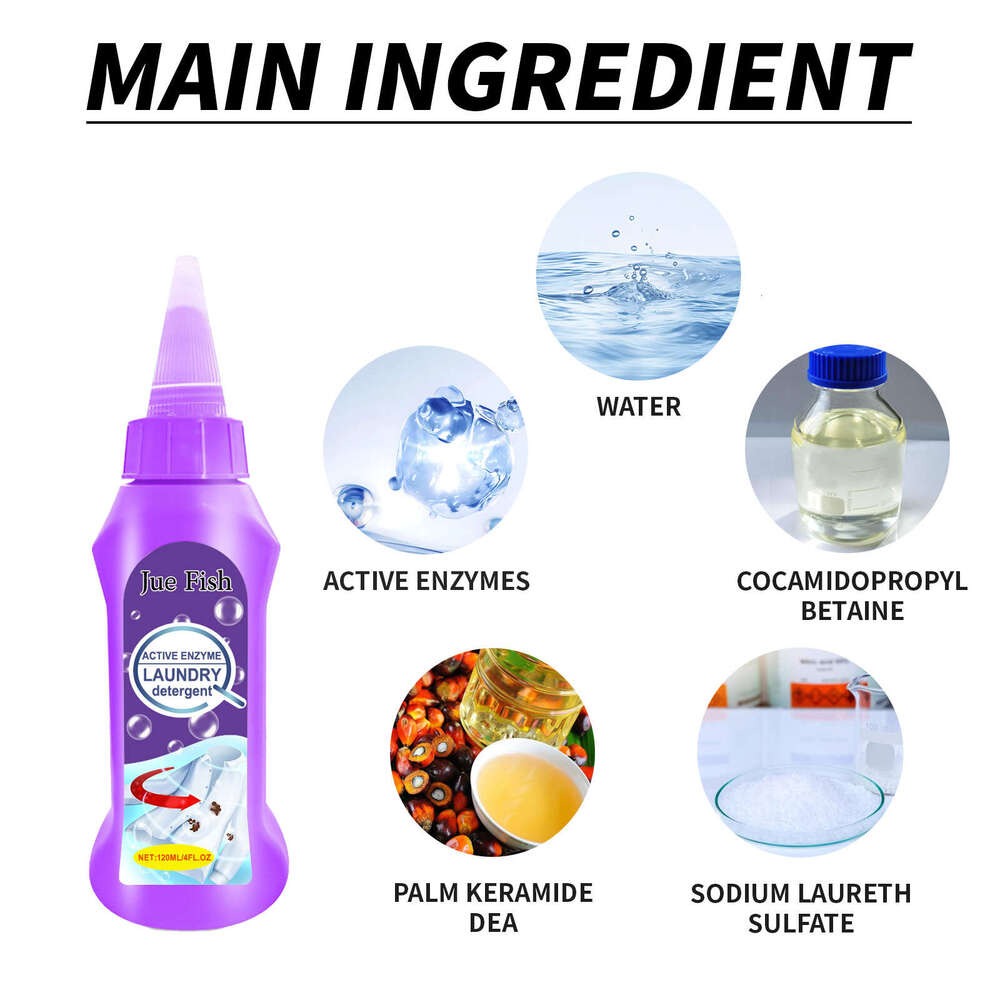 Jue Fish Active Enzyme Laundry Detergent Deep Cleans Clothes Removes Stubborn Stains Gentle and Non-Irritating S260202