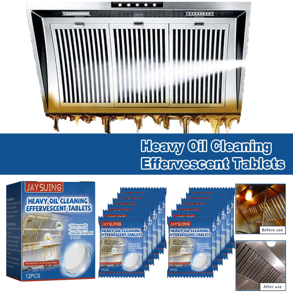 Jaysuing Box Heavy Oil Stain Cleaning Effervescent Tablets Kitchen Range Hood Stove S260202