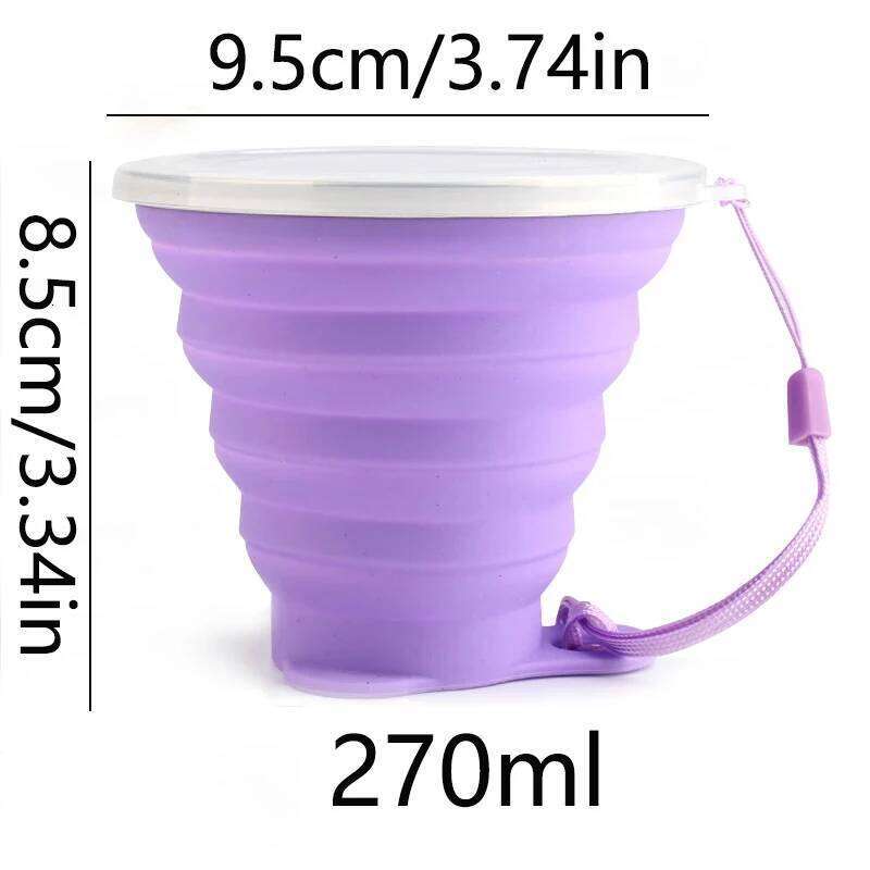 Outdoors Silicone Folding with Hanging Hole Creative Water Cup Travel Portable Coffee Cups Telescopic Drinking Mug Z260202