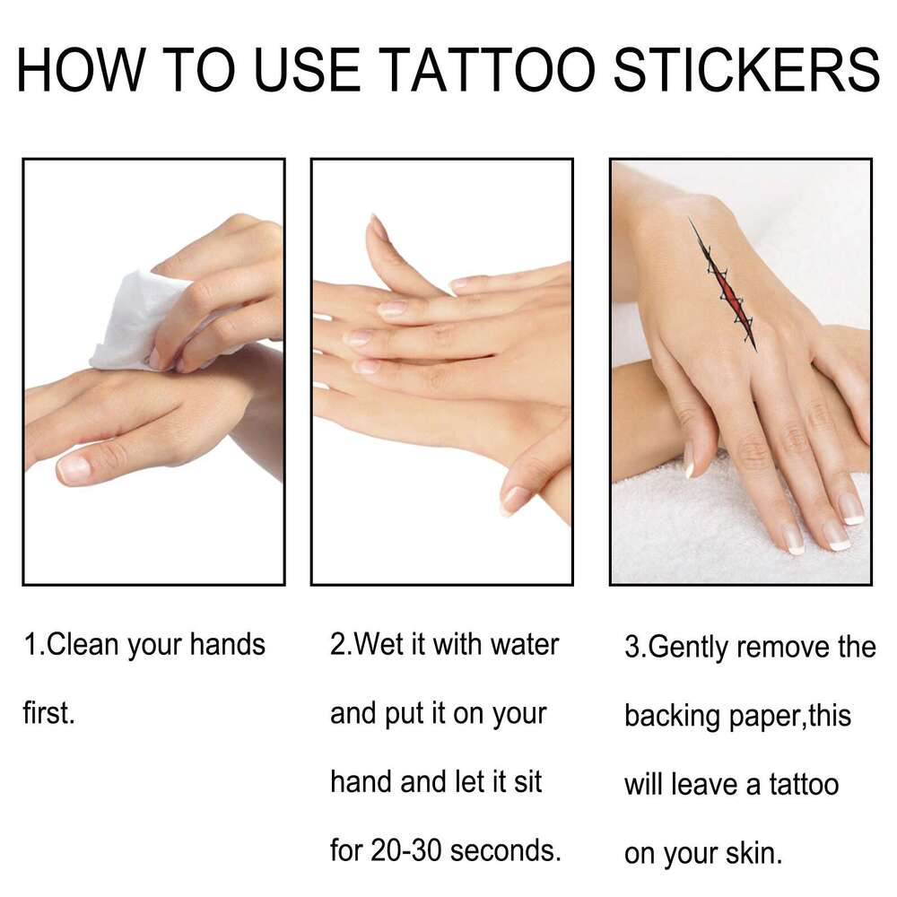 Jue-Fish Halloween Horror Party Makeup Decoration Mouth Tattoo Stickers S260202