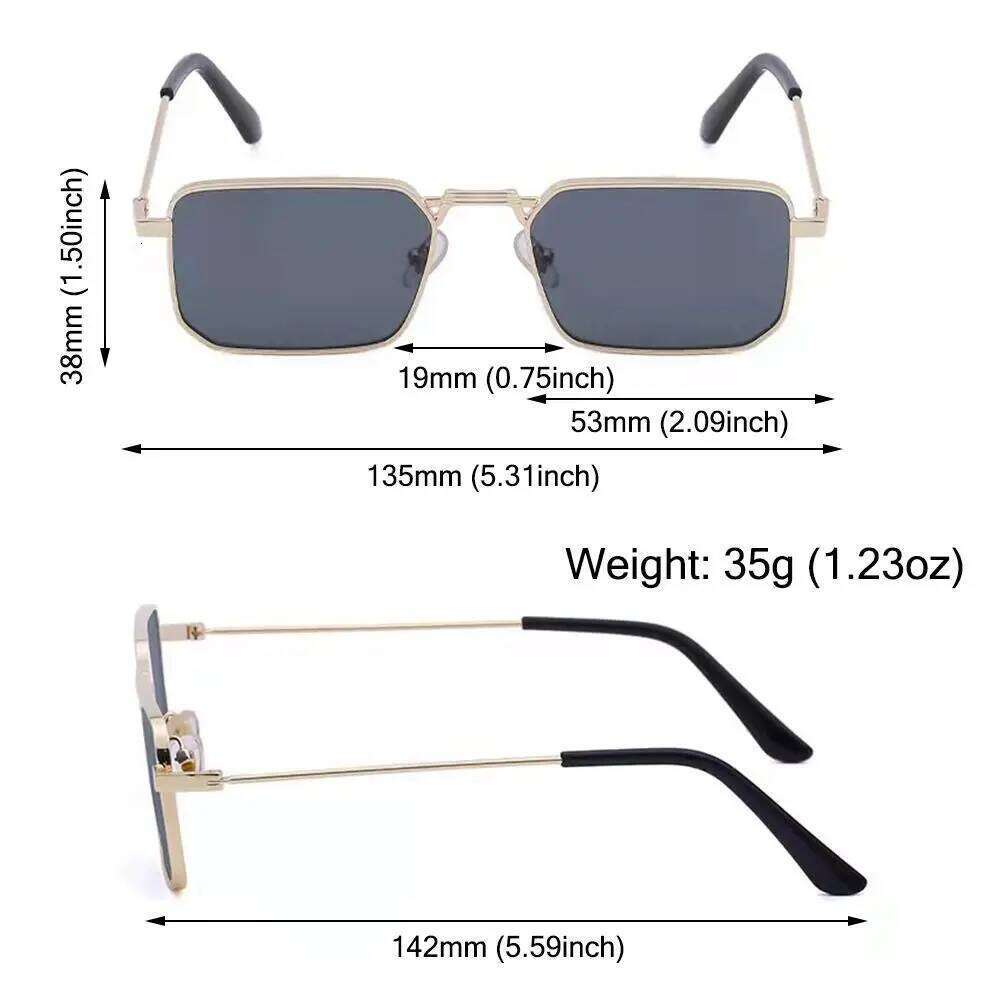 Retro Rectangular Sunglasses Men Women Brand Designer Fashion Metal Frame Glasses Classic Outdoors Driving Shades Uv400 Gafas H260202