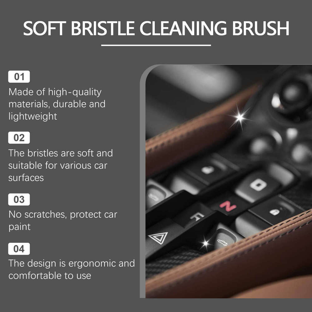 Rayhong Car Air Conditioning Vent Dashboard Seat Gap Soft Bristle Cleaning Brush S260202