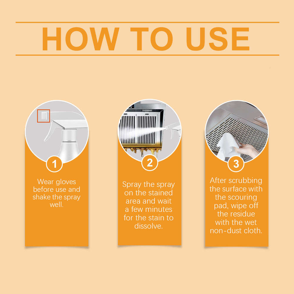 Jue Fish Grease Cleaner Multi-Effect Cleaning Kitchen Range Hood Stove Heavy Oil Stubborn Dirt Stains S260202