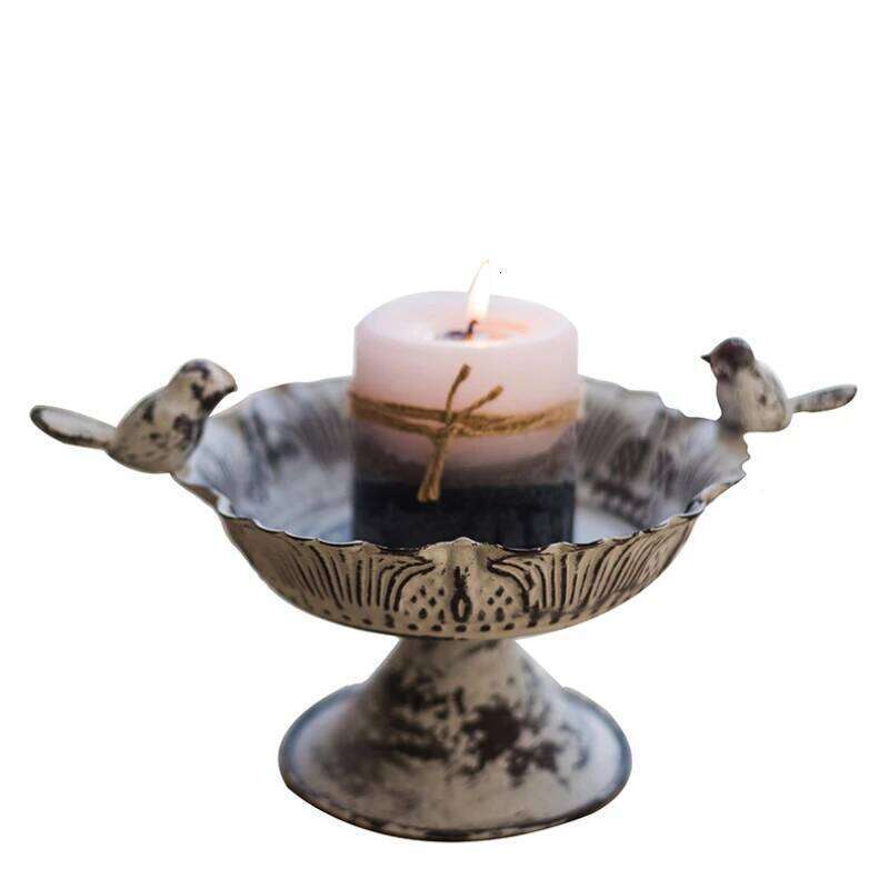 Creative Bird Feeding Basin Gardening Holder Decorative Ornaments Retro and Old European Style Candle Supplies Y260131