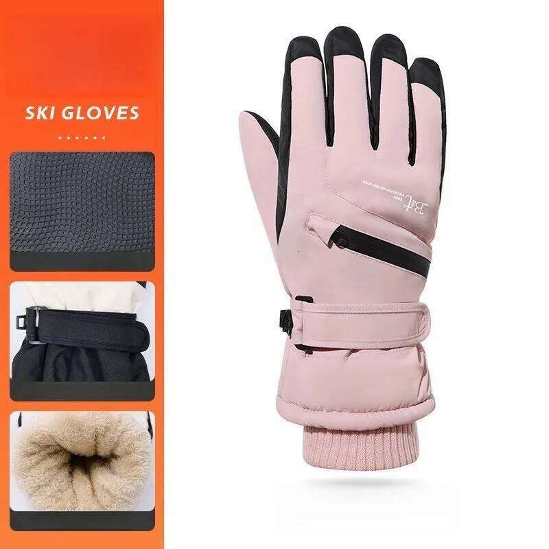 Winter waterproof and velvet skiing outdoor hiking anti slip gloves, women's touch screen gloves XJ260202