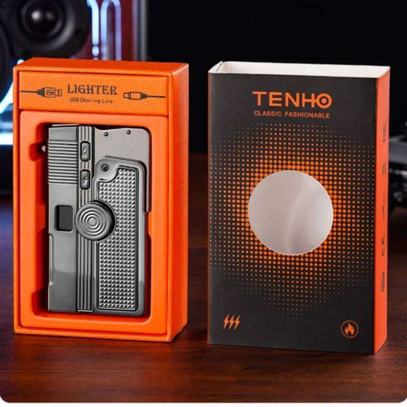 2025 Windproof Gas Electric Dual Use Laser Metal Inflatable Multifunctional Folding Rotary Lighter Men's Smoking Gift W260202