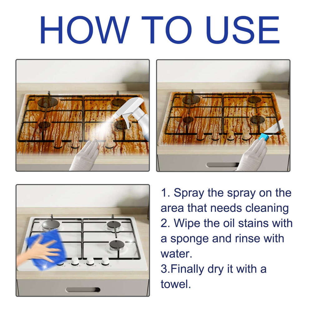 Fish Kitchen Foam Cleaner Set Range Hood Kitchenware Heavy Grease Powerful Cleaning Stain Removal S260202