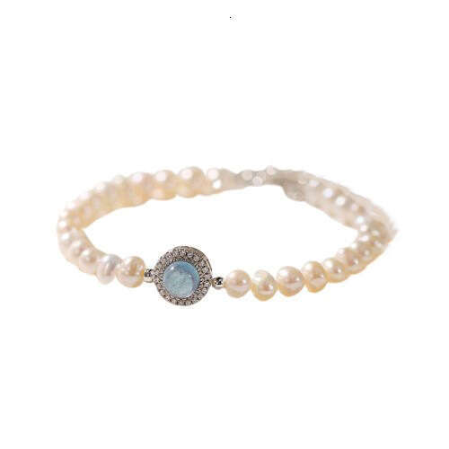 S925 pure silver spliced broken silver pearl bracelet, fashionable, simple, luxurious, cool and natural freshwater pearl bracelet