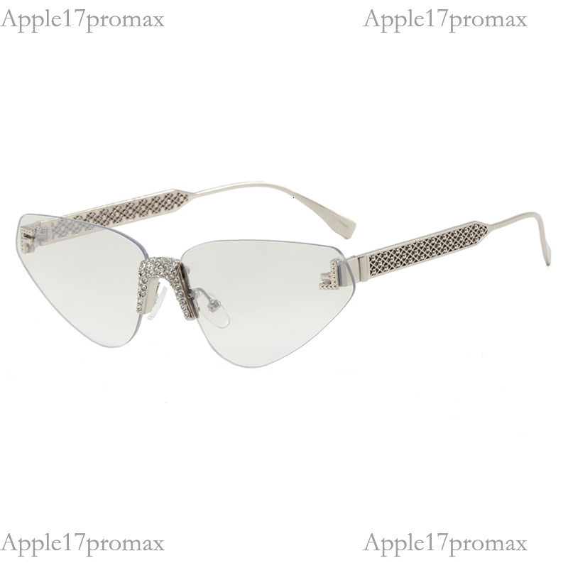 Luxury Brand Designer Kedun Letter F Frameless Diamond Triangle Cat Eye Sunglasses 2026 New Fashion Sunglasses European And American Street Style