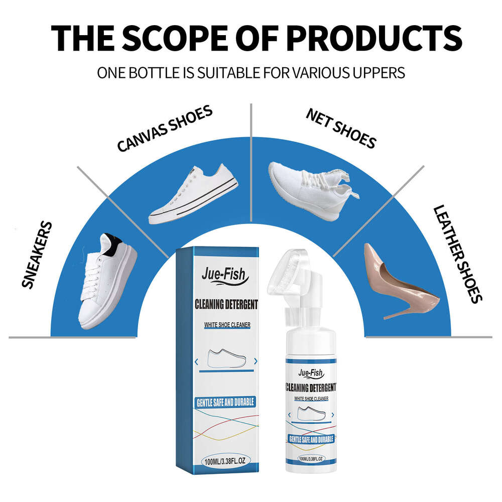 Jue-Fish Water-Free Foam Cleaning Kit White Shoe Sneaker Stain Removal Brightening Multi-Functional Yellowing Cleaner S260202