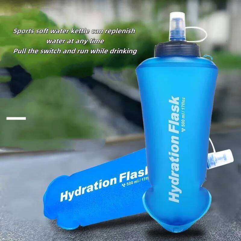 500ml TPU Outdoor Sport Folding Soft Flask Drink Bottle Running Camping Hiking Bicycle Fitness Water Bag Z260202