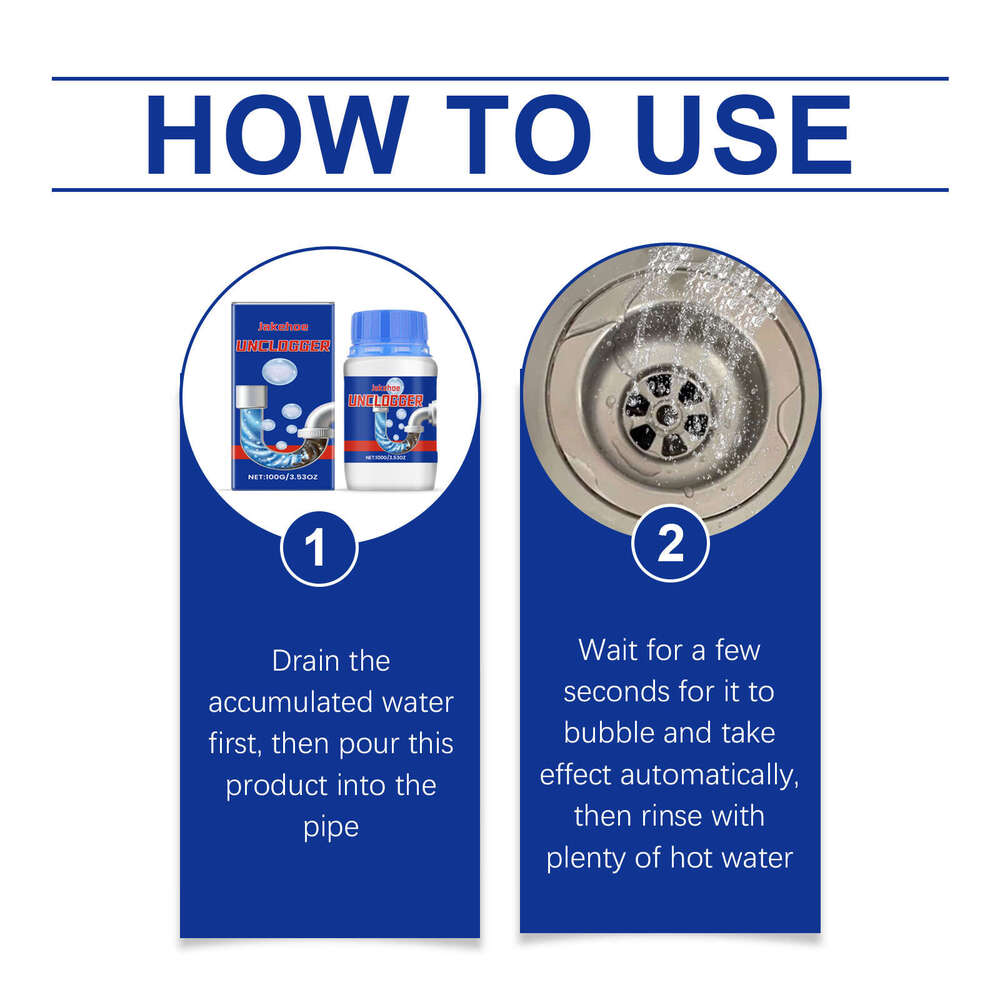 JAKEHOE Pipe Cleaner for Kitchen Sink and Bathroom Drain Clogs Fast Unblocker S260202