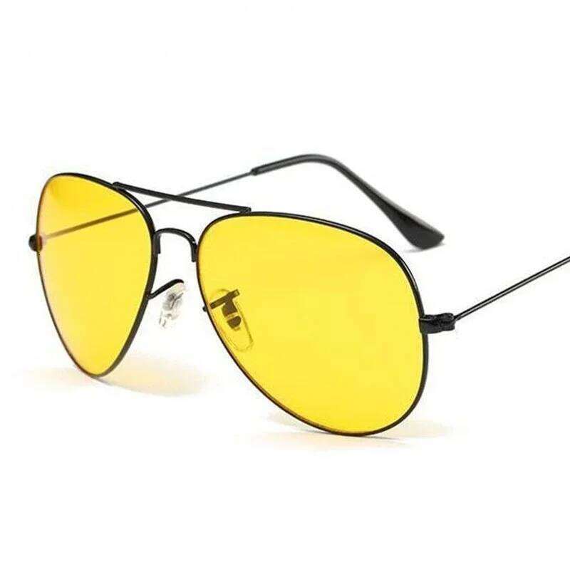 Pilot Yellow Sunglasses Women Day Night Vision Classic Brand Designer Male Sun for Driving Clear Lens Glasses H260202