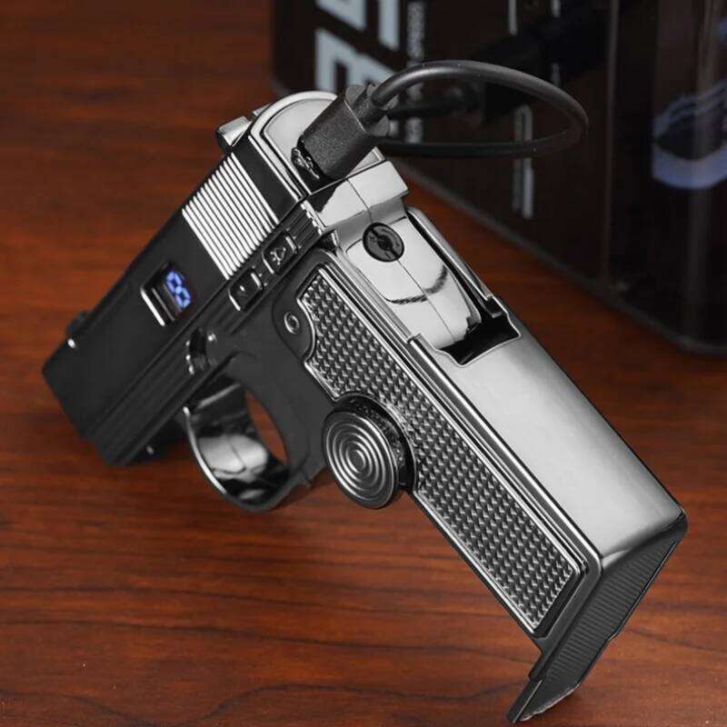 2025 Windproof Gas Electric Dual Use Laser Metal Inflatable Multifunctional Folding Rotary Lighter Men's Smoking Gift W260202