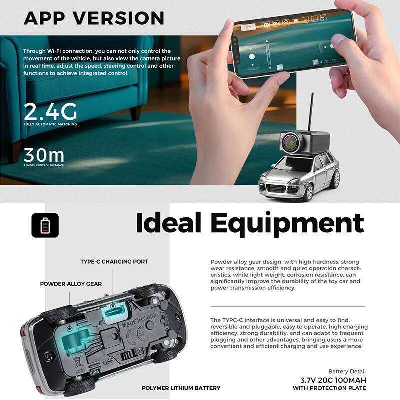 WLtoys 6401 1/64 Mini RC Car With Wifi APP Control,720P FPV Camera,Full Scale Built In Gyroscope VR Videography Toys for Kids Y260131