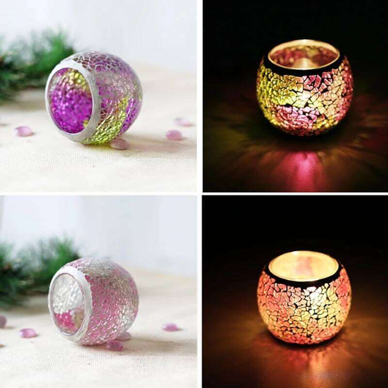 Mosaic Glass Candlestick Creative Candle Holder Tea Light Candelabra Wedding Party Home Table Romantic Decorations Y260131