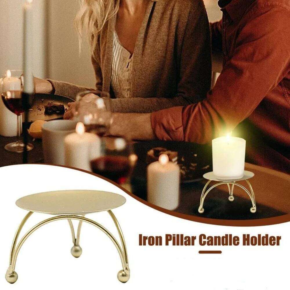 Metal Candle Holder with Iron Plate Base Perfect for Home Decor Craft Projects Artisan Gifts and Wedding Celebrations Enhances Y260131