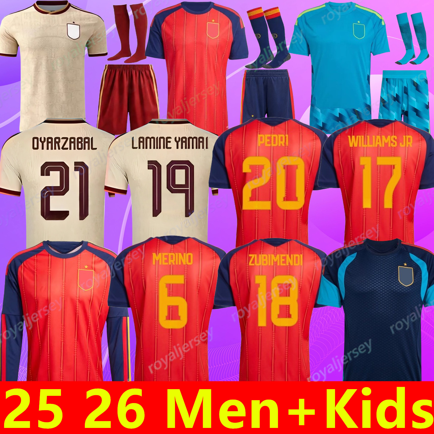 2026 World Cup SPAIN Soccer Jerseys PEDRI GAVI LAMINE YAMAL MORATA Carvajal OLMO FERRAN FABIAN RODRIGO Jersey SPANISH Men Kid Kit 2026 2027 Football Shirt Fans Player
