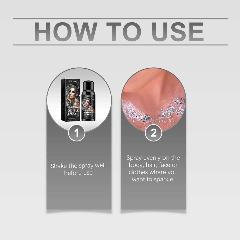 Stage Makeup Spray Natural 3D Long-lasting Glitter S260202