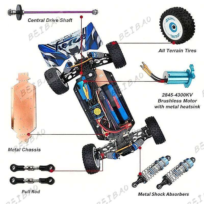 WLtoys 124017 V2 RC Car - Brushless Remote Control Vehicle 1:12 suitable for adults, RTR 4WD off-road drift vehicle Y260131