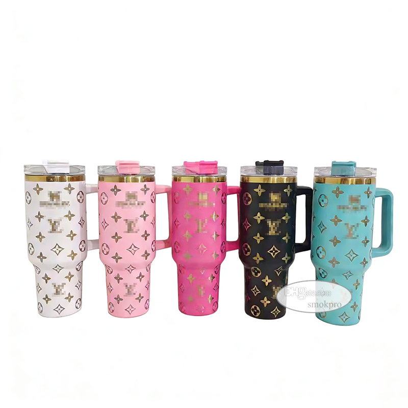 40 OZ 304 Stainless Steel H2.0 Designer Travel Tumbler Wter Cup With Handle