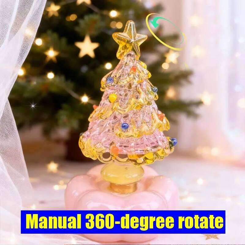 Manual 360-degree Rotate Gourd/Christmas Tree Glazed Ceramic Material Tea Pet Ornaments Creative Desk Car Decoration Y260202