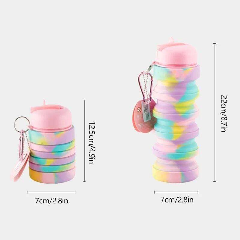 CNDY Collapsible Bottle, Reusable BPA Silicone Foldable Bottles for Travel, Portable Leak Proof Water Kettle Z260202
