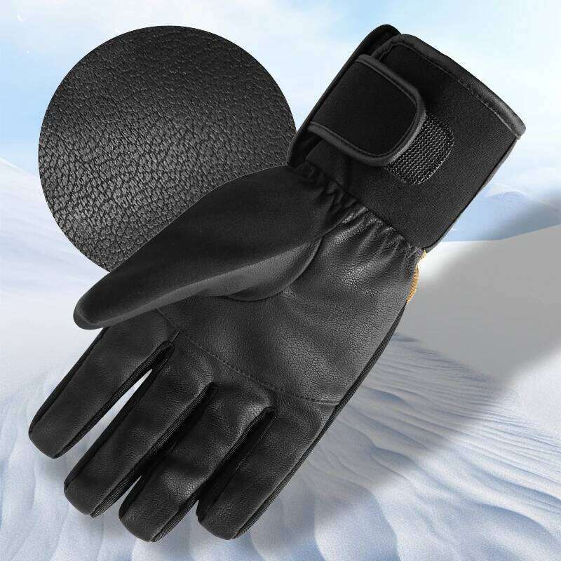Touchscreen Motorcycle Windproof Skiing Gloves, Warm Winter Fingerless Gloves For Men And Women, Thickened XJ260202