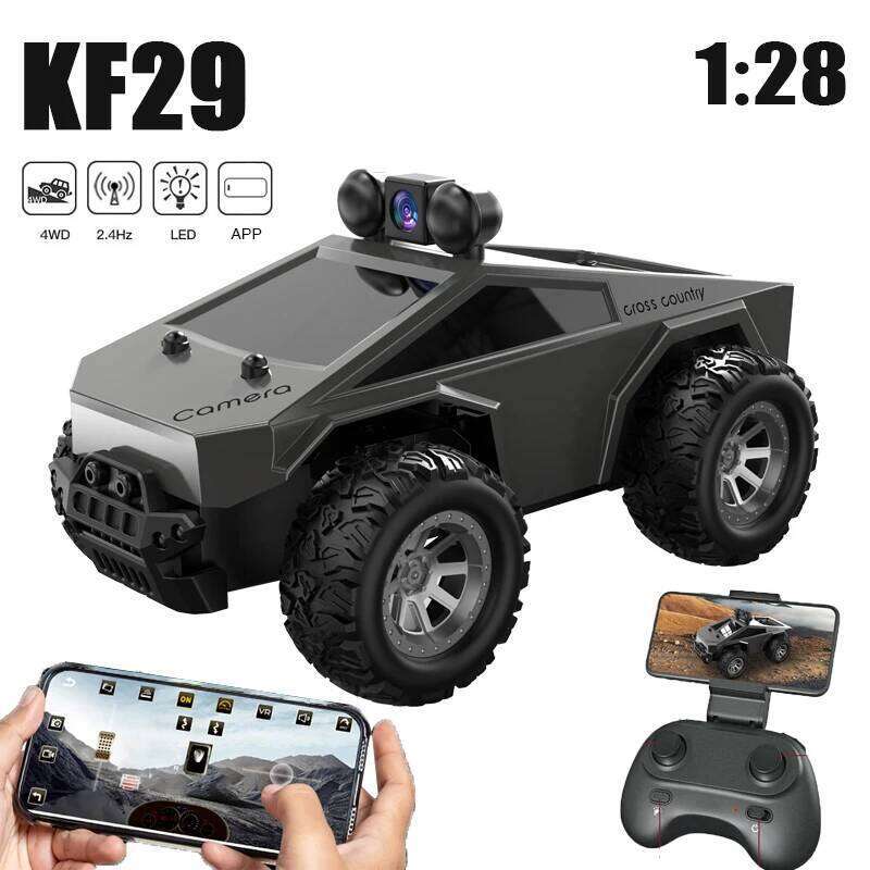 KF29 1:28 RC With Camera 2.4G APP High-Speed Racing For Tesla Truck Drift Remote Control Car Electric Kids Toy Y260131