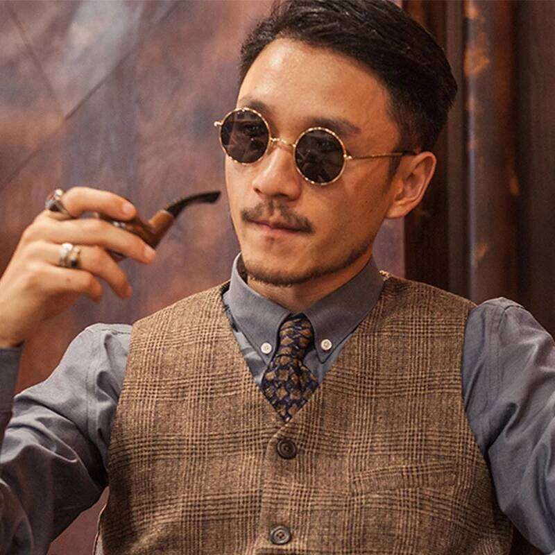 RUOBO Retro Polarized Round Metal Frame Sunglasses Eyewear For Men and Women Driving Fishing Brand Designer Sun Glasses UV400 H260202