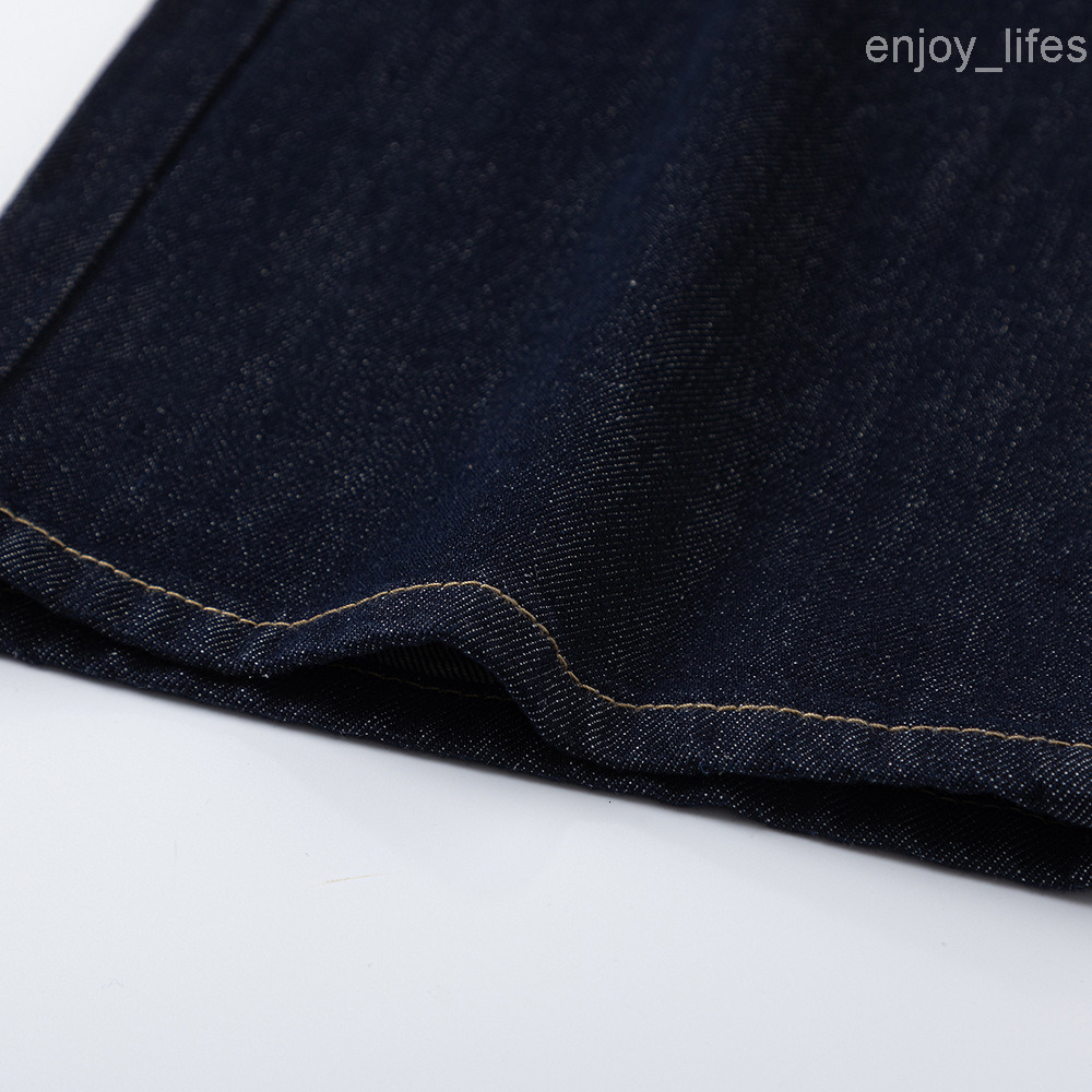 Straight-Leg Jeans Men High Street Trendy Brand Vibe Series Topstitched Pockets Simple Loose Versatile Casual Wide-Leg Pants