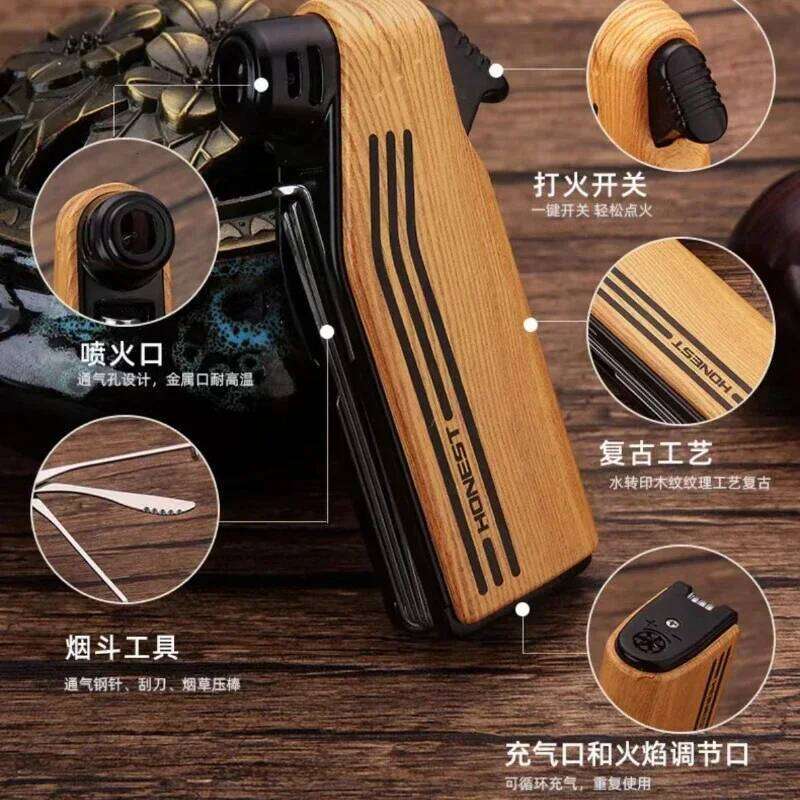 Baicheng Multifunctional Pipe Lighter, Slanted Open Flame, Creative Trendy Anti-scalding Men's Special Pressure Rod Smoking Set W260202
