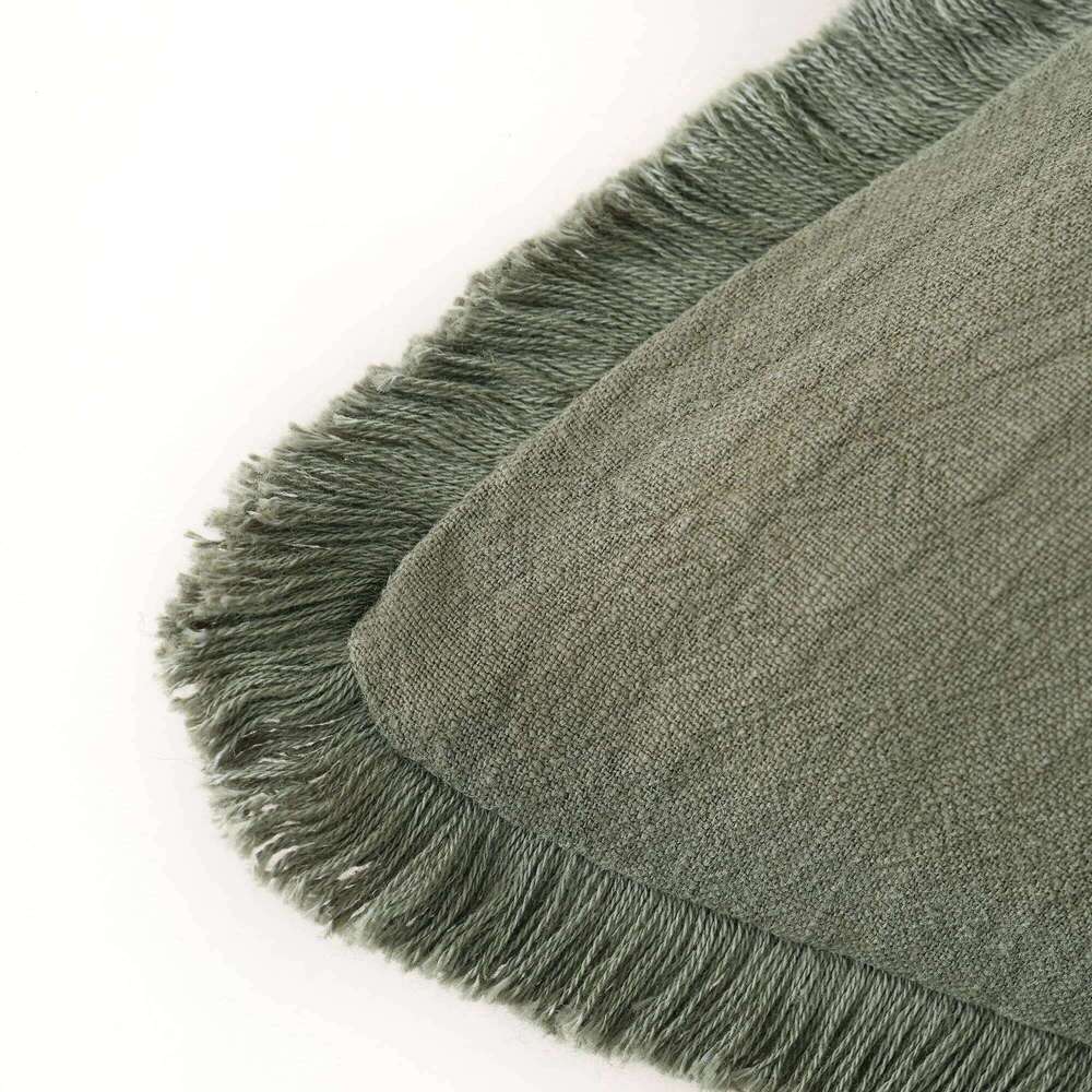 Set of 2 Decorative Linen Fringe Lumbar Throw Pillow Covers Boho Farmhouse Cushion Cover with Tassels Soft Pillowcase for Couch 26Y0202
