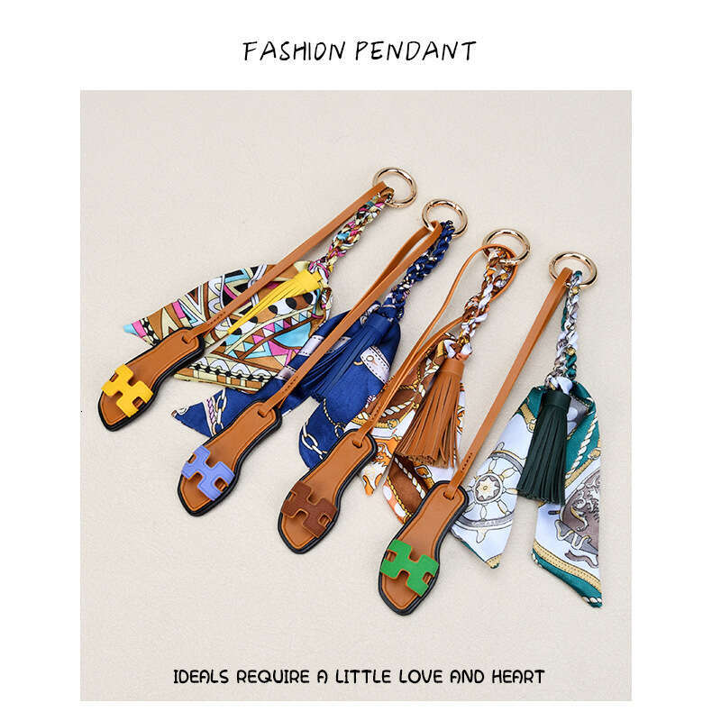 Silk scarf tassel keychain Small slippers pendant A gift suitable for birthday presents