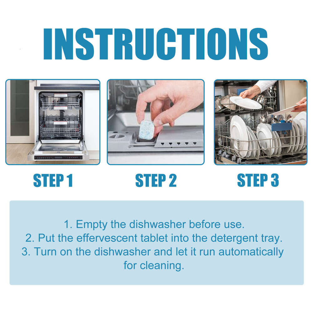OUHOE Dirt Removal Heavy Oil Stains Odor Kitchen Household Dishwasher Cleaning Tablets S260202