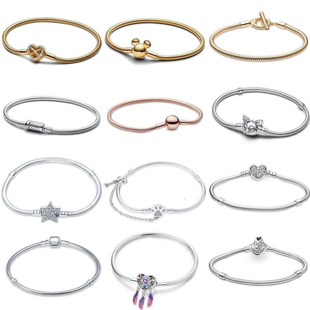 New 925 Sterling Silver 17-20CM Snowflake Dream Catcher Pentagram Original Bracelet Suitable For DIY High-end Wedding Jewelry H260202