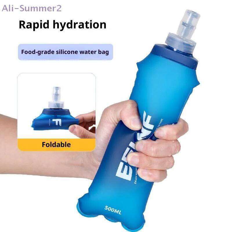 {MX} 500ml Portable Folding Bottle TPU Collapsible Soft Flask Outdoor Sport Hiking Camping Water Bladder Z260202
