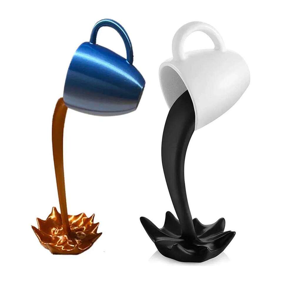 Floating Art Sculpture Office Home Kitchen Decor Craft Spill Magic Pour Liquid Splash Resin Statue Coffee Mug Y260202
