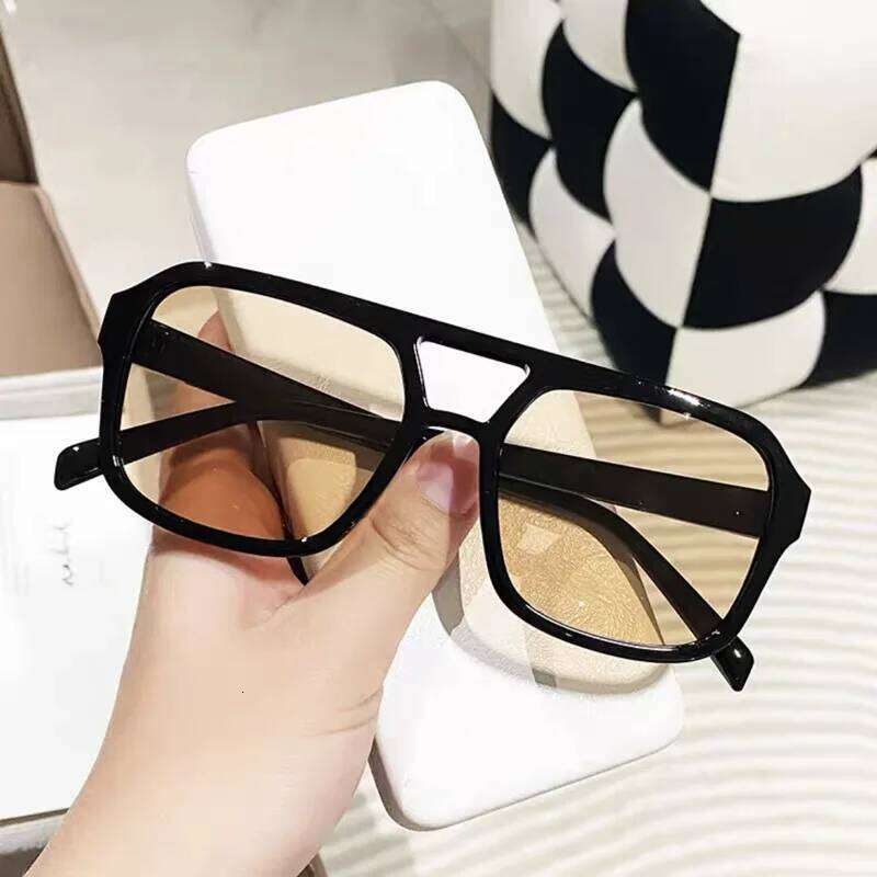 2023 Double bridge square Women Sunglasses Vintage Brand Designer Men Sun Glasses Shades Female Exaggerated oversize sunglasses H260202