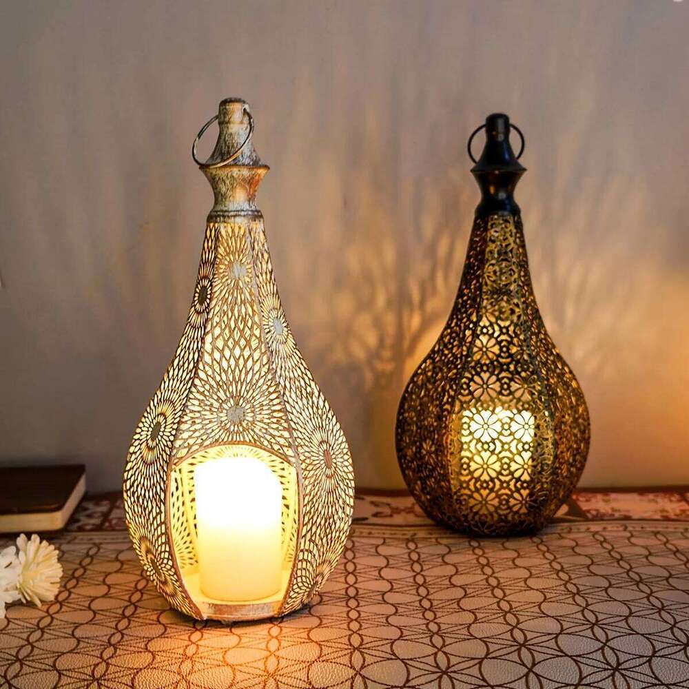 Elegant Metal Candle Holder - Decorative Tabletop Lantern Home, Perfect for Chinese New Year & Ramadan Celebrations Y260131
