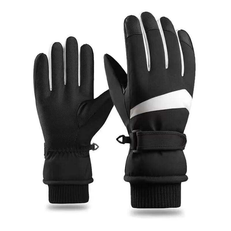 Skiing Winter Women Men Water-Repellent Velvet Warm Motorcycle Thick Windproof Cycling Couple Touch-Screen Gloves XJ260202